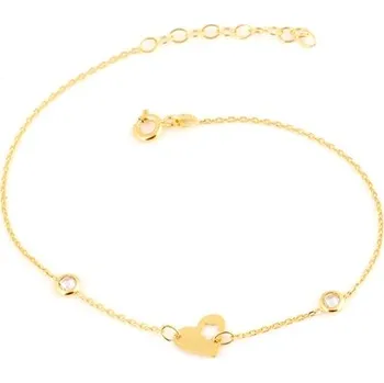 Náramek Dámský zlatý náramek se srdcem ZLNA919F 17 - 20 cm + Dárek zdarma