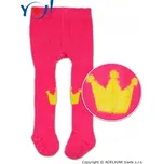 YO! YO ! Bavlněné punčocháčky ABS na chodidle i nártu - malinové s korunkou Velikost: 80/86