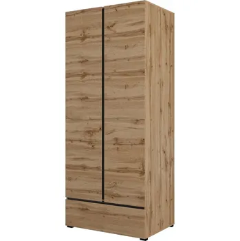 Šatní skříň CROSS S (typ 18) dub Wotan/černá 89 cm