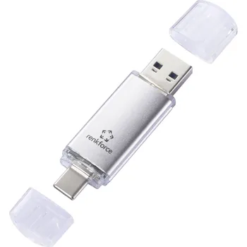 USB flash disk Renkforce RF-USBOS-230 USB flash disk 64 GB stříbrná RF-6688140 USB-A, USB-C®