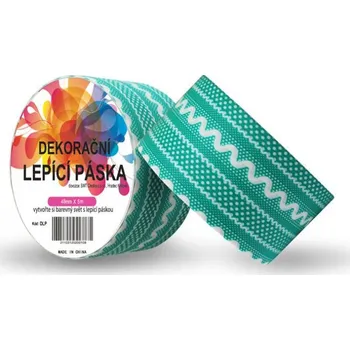Samolepící dekorace Dekorační lepicí páska - DUCT TAPE-1ks tyrkysová krajka