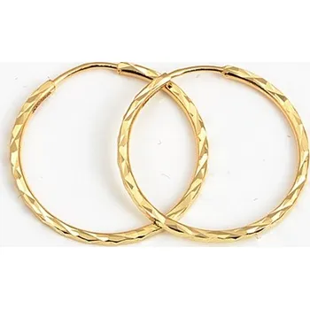 Náušnice Dámské náušnice kruhy ze žlutého zlata 20 mm NA0612F + DÁREK ZDARMA
