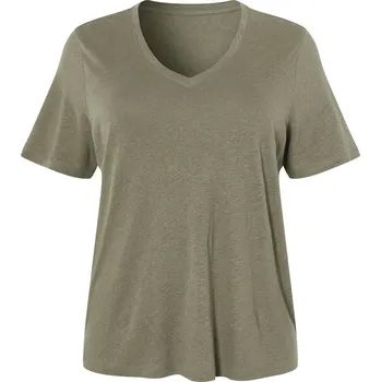 Dámské tričko esmara® Dámské lněné triko XXL (olivová, 3XL(56/58))
