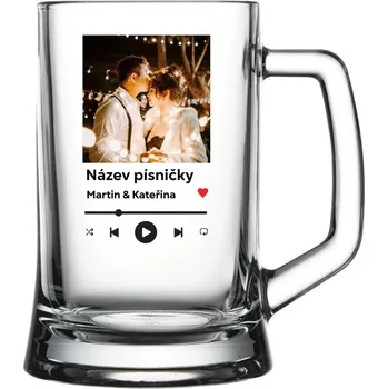 Sklenice Sklenice na pivo s vlastní fotkou - Hudební přehravač