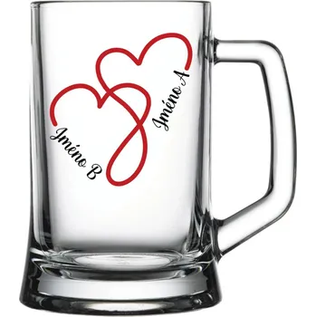 Sklenice Sklenice na pivo Propletená srdce
