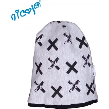 Kojenecká čepice Nicol Dětská čepice Nicol, Rhino - šedá se vzorem, vel. 68/74