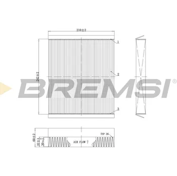Kabinový filtr Filtr vzduchu v interiéru BREMSI FC0501C