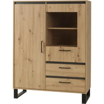 Knihovna Mlot Vitrína 115 Bonti 6 Barevné provedení: korpus: dub Artisan + dvířka: dub Artisan