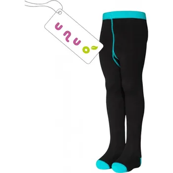 Unuo Bambusové punčocháče černé s tyrkysovou Velikost: 62