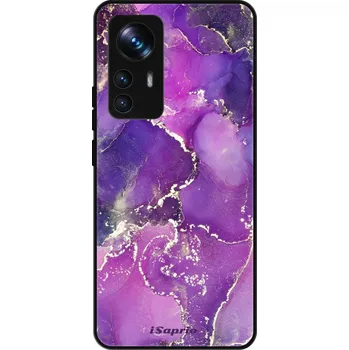 Pouzdro na mobilní telefon Lesklé pouzdro iSaprio pro Xiaomi 12T / 12T Pro - Purple Marble 10 (Lesklé pouzdro, kryt, obal iSaprio Exclusive na mobil Xiaomi 12T / 12T Pro s motivem Purple Marble 10 - elegantní skleněný vzhled, skvělá ochrana mobilu a luxusní styl, vyrobeno v Česku)