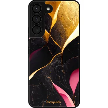 Pouzdro na mobilní telefon Lesklé pouzdro iSaprio pro Samsung Galaxy S22 5G - Gold Pink Marble (Lesklé pouzdro, kryt, obal iSaprio Exclusive na mobil Samsung Galaxy S22 5G s motivem Gold Pink Marble - elegantní skleněný vzhled, skvělá ochrana mobilu a luxusní styl, vyrobeno v Česku