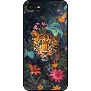 Pouzdro na mobilní telefon Lesklé pouzdro iSaprio pro Apple iPhone 7 / 8 / SE 2020 / SE 2022 - Flower Jaguar (Lesklé pouzdro, kryt, obal iSaprio Exclusive na mobil Apple iPhone 7 / 8 / SE 2020 / SE 2022 s motivem Flower Jaguar - elegantní skleněný vzhled, skvělá ochrana mobilu a)