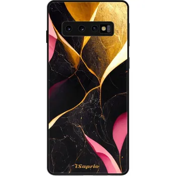 Pouzdro na mobilní telefon Lesklé pouzdro iSaprio pro Samsung Galaxy S10 - Gold Pink Marble (Lesklé pouzdro, kryt, obal iSaprio Exclusive na mobil Samsung Galaxy S10 s motivem Gold Pink Marble - elegantní skleněný vzhled, skvělá ochrana mobilu a luxusní styl, vyrobeno v Česku)