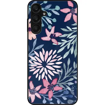 Pouzdro na mobilní telefon Lesklé pouzdro iSaprio pro Samsung Galaxy A25 5G - Leaves on Blue (Lesklé pouzdro, kryt, obal iSaprio Exclusive na mobil Samsung Galaxy A25 5G s motivem Leaves on Blue - elegantní skleněný vzhled, skvělá ochrana mobilu a luxusní styl, vyrobeno v Česku)