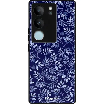 Pouzdro na mobilní telefon Lesklé pouzdro iSaprio pro Vivo V29 - Blue Leaves 05 (Lesklé pouzdro, kryt, obal iSaprio Exclusive na mobil Vivo V29 s motivem Blue Leaves 05 - elegantní skleněný vzhled, skvělá ochrana mobilu a luxusní styl, vyrobeno v Česku)