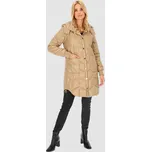 Béžová dámská prošívaná bunda s bočními rozparky BLH 235050 F - Beige Velikost: M