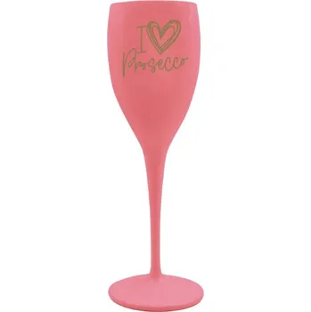 Sklenice Plastová sklenice prosecco 175ml růžová "I Love Prosecco"