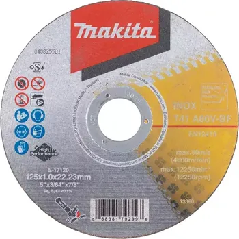 Řezný kotouč E-17120-12 Kotouč řezný nerez 125x1,0x22,23mm A60V, 12ks Makita