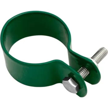 Objímka pro sloupek 50mm; šroub + matice; Zn+PVC, Zelená