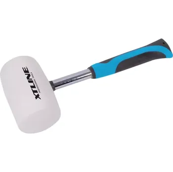 Dílna XTLINE Palička gumová bílá - kovová násada | 75 mm