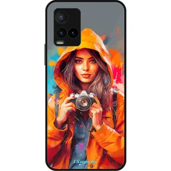 Pouzdro na mobilní telefon Lesklé pouzdro iSaprio pro Vivo Y21 / Y21s / Y33s - Girl with Camera (Lesklé pouzdro, kryt, obal iSaprio Exclusive na mobil Vivo Y21 / Y21s / Y33s s motivem Girl with Camera - elegantní skleněný vzhled, skvělá ochrana mobilu a luxusní styl, vyrobeno v Čes