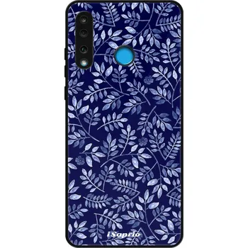 Pouzdro na mobilní telefon Lesklé pouzdro iSaprio pro Huawei P30 Lite - Blue Leaves 05 (Lesklé pouzdro, kryt, obal iSaprio Exclusive na mobil Huawei P30 Lite s motivem Blue Leaves 05 - elegantní skleněný vzhled, skvělá ochrana mobilu a luxusní styl, vyrobeno v Česku)