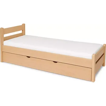 Postel GABI Dřevěná postel Relax 90x200 Bez povrchové úpravy - pouze broušené dřevo