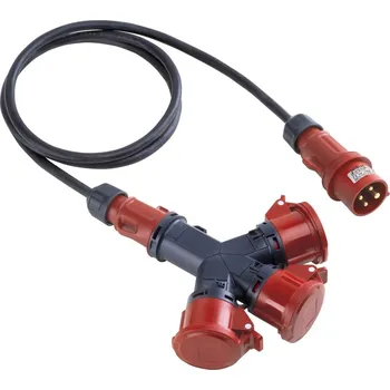 Elektrická zásuvka FAMATEL Rozbočovač (adaptér) 31041 IP54 400V/16A/5P, 3 vývody, kabel 2m - SpeedPRO, 31041