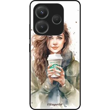 Pouzdro na mobilní telefon Lesklé pouzdro iSaprio pro Xiaomi Redmi Note 14 5G - Girl With Latte (Lesklé pouzdro, kryt, obal iSaprio Exclusive na mobil Xiaomi Redmi Note 14 5G s motivem Girl With Latte - elegantní skleněný vzhled, skvělá ochrana mobilu a luxusní styl, vyrobeno v Čes