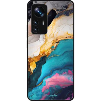 Pouzdro na mobilní telefon Lesklé pouzdro iSaprio pro Xiaomi 12T / 12T Pro - Color Marble 21 (Lesklé pouzdro, kryt, obal iSaprio Exclusive na mobil Xiaomi 12T / 12T Pro s motivem Color Marble 21 - elegantní skleněný vzhled, skvělá ochrana mobilu a luxusní styl, vyrobeno v Česku)