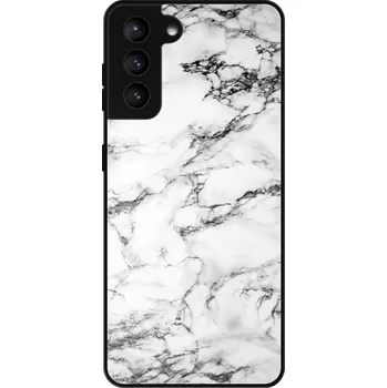 Pouzdro na mobilní telefon Lesklé pouzdro iSaprio pro Samsung Galaxy S21 - White Marble 01 (Lesklé pouzdro, kryt, obal iSaprio Exclusive na mobil Samsung Galaxy S21 s motivem White Marble 01 - elegantní skleněný vzhled, skvělá ochrana mobilu a luxusní styl, vyrobeno v Česku)