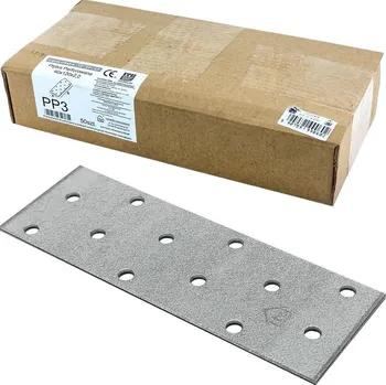 Tesařské kování Oramat 50ks - 40x120mm hr. 2,0mm Spojovací deska - plotna - děrovaná, PP3