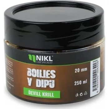 Boilies Nikl Boilies V Dipu Devill Krill 250 g - 20 mm
