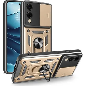 Pouzdro na mobilní telefon Slide odolný kryt na Samsung Galaxy S25 Edge - zlatý