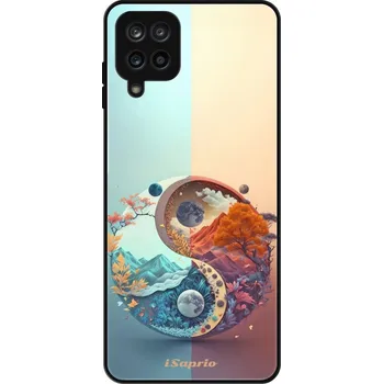 Pouzdro na mobilní telefon Lesklé pouzdro iSaprio pro Samsung Galaxy A12 - Jin Jang (Lesklé pouzdro, kryt, obal iSaprio Exclusive na mobil Samsung Galaxy A12 s motivem Jin Jang - elegantní skleněný vzhled, skvělá ochrana mobilu a luxusní styl, vyrobeno v Česku)