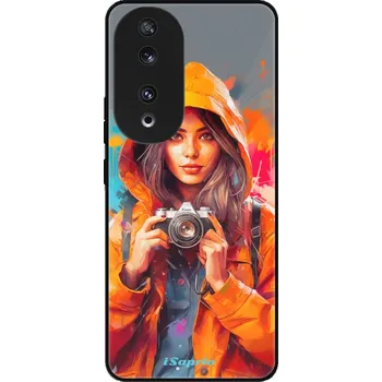 Pouzdro na mobilní telefon Lesklé pouzdro iSaprio pro Honor 90 5G - Girl with Camera (Lesklé pouzdro, kryt, obal iSaprio Exclusive na mobil Honor 90 5G s motivem Girl with Camera - elegantní skleněný vzhled, skvělá ochrana mobilu a luxusní styl, vyrobeno v Česku)