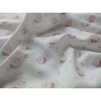 Plena PREM Látková bavlněná plena s potiskem Rybky - růžové - 70/70 cm