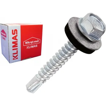 Klimas Wkret-Met Čistý pozink 4,8x19mm - 250ks - Vruty farmářské střešní pro ocelový podklad, WF