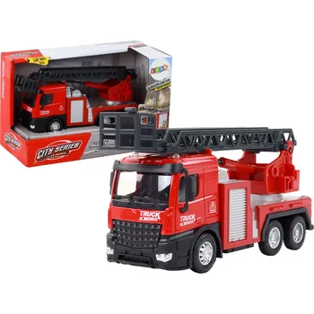 autíčko LEAN Toys Hasičské auto s výsuvným žebříkem červené