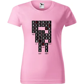 DOBRÝ TRIKO Dámské tričko s potiskem Víno křížovka Barva: Růžová, Velikost: M