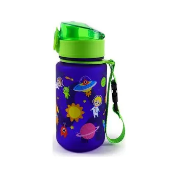 Láhev Nerozbitná plastová dětská láhev s víčkem 350ml - Vesmírný kadet