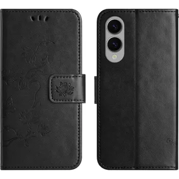 Pouzdro na mobilní telefon Flower knížkové pouzdro na Samsung Galaxy S25 Edge - černé