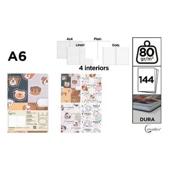 Set školních potřeb Notatnik A6/144K magnes pieski MIX