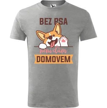 Chlapecké tričko DOBRÝ TRIKO Dětské tričko s potiskem Bez psa Velikost: 158/12 let, Barva: Tmavě šedý melír