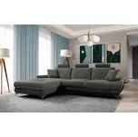 Rohová sedačka NEJBY PREMIUM YLARIS s úložným prostorem, levá, tmavě šedá látka/černá látka +možnost VÝNOSU + vyzvednutí ZDARMA