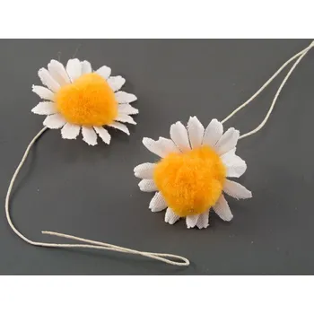 umělá květina Květ kopretiny na drátku - 11 cm