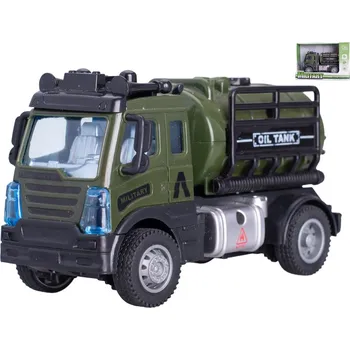 autíčko MikroTrading Auto vojenské 13cm zpětný chod s cisternou v krabičce