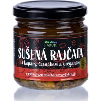 konzervovaná ryba Sušená rajčata v extra panenském olivovém oleji s kapary, česnekem a oregánem 180 g