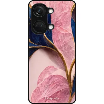Pouzdro na mobilní telefon Lesklé pouzdro iSaprio pro OnePlus Nord 3 5G - Pink Blue Leaves (Lesklé pouzdro, kryt, obal iSaprio Exclusive na mobil OnePlus Nord 3 5G s motivem Pink Blue Leaves - elegantní skleněný vzhled, skvělá ochrana mobilu a luxusní styl, vyrobeno v Česku)