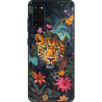 Pouzdro na mobilní telefon Lesklé pouzdro iSaprio pro Samsung Galaxy S20 - Flower Jaguar (Lesklé pouzdro, kryt, obal iSaprio Exclusive na mobil Samsung Galaxy S20 s motivem Flower Jaguar - elegantní skleněný vzhled, skvělá ochrana mobilu a luxusní styl, vyrobeno v Česku)